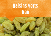 Raisins verts de la région de Kashmar en Iran