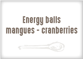 Energy balls Mangues Cranberries