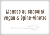 Mousse au chocolat vegan & épine-vinette