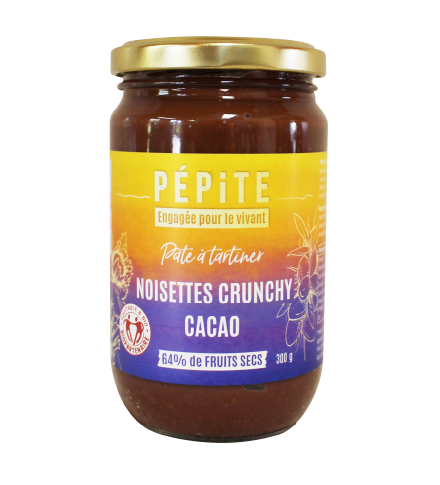 Pâte à tartiner Noisettes Crunchy Cacao 64% de fruits secs