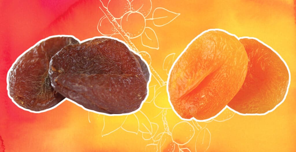Abricots bruns et bio, abricots oranges et soufrés